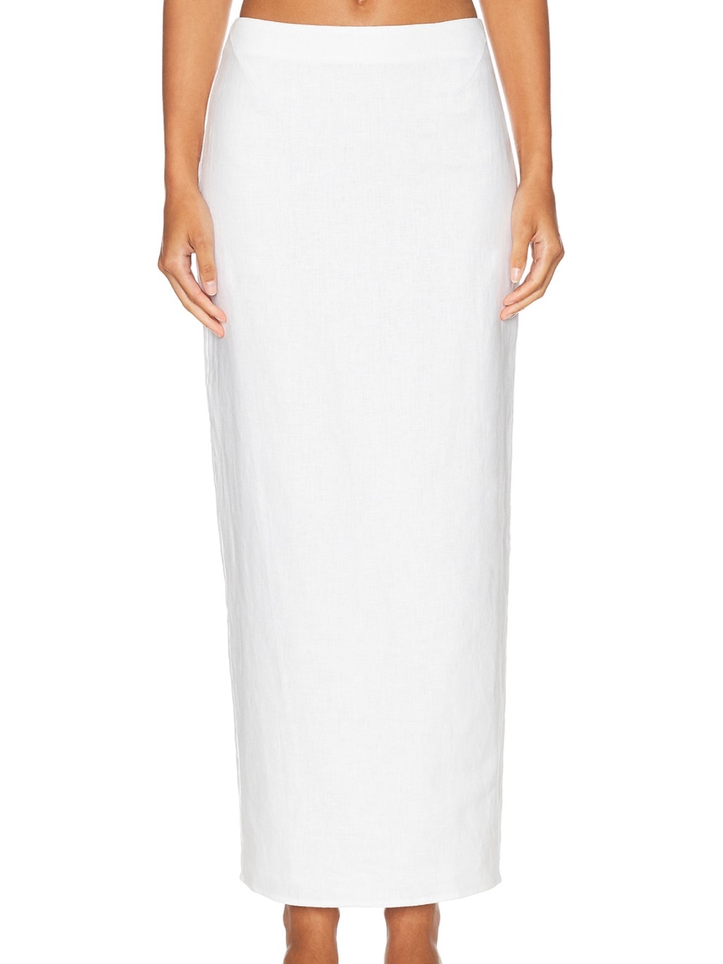 Helsa White Linen Maxi Skirt